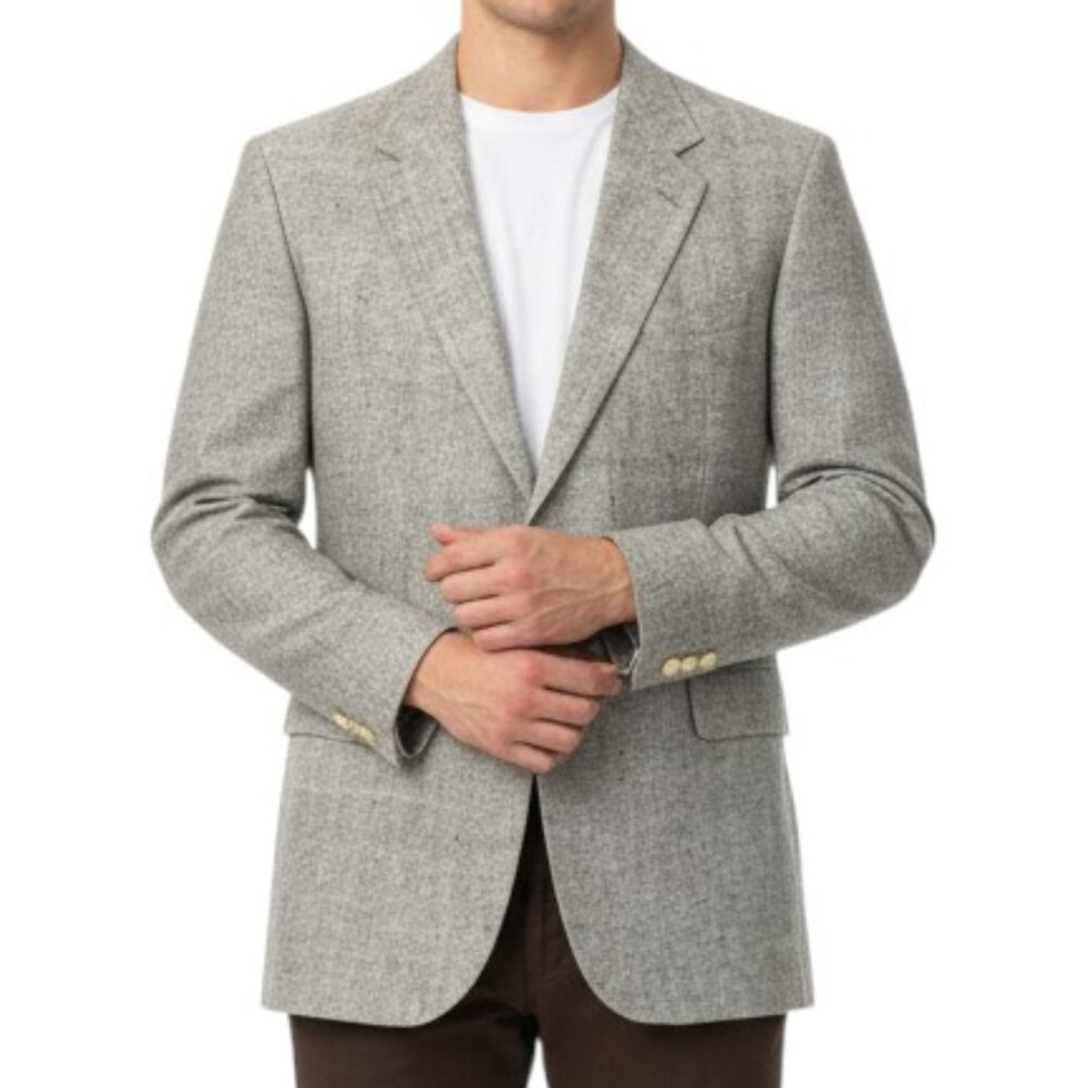 ANDRÉ VILLARD Paris Mens Blazer Donegal Tweed Classic Tailored Sport Coat 46L